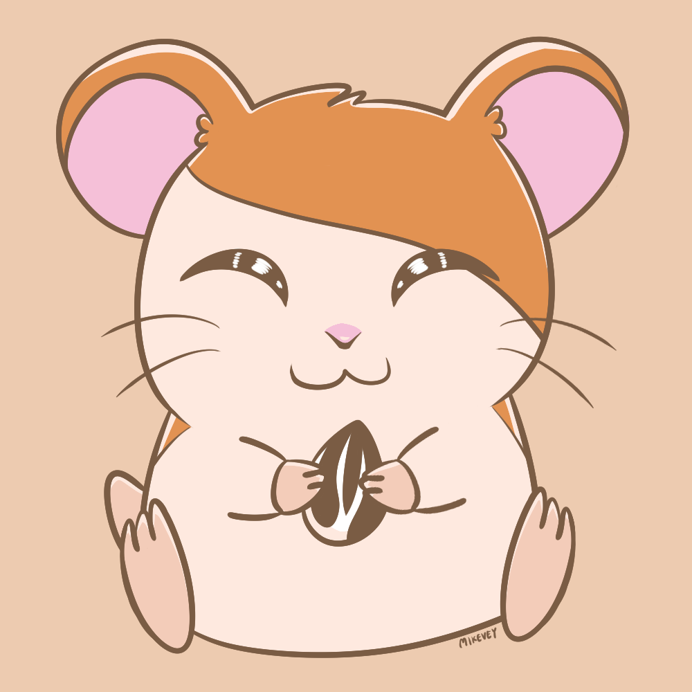 hamtaro holding a sunflower seed